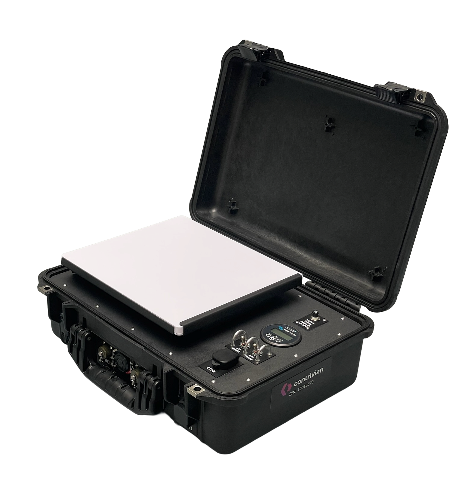 Contrivian Horizon field kit with satellite terminal in a rugged transport case