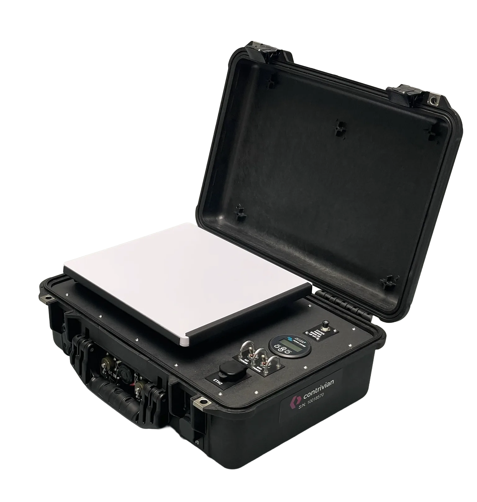 Contrivian Horizon field kit with satellite terminal in a rugged transport case